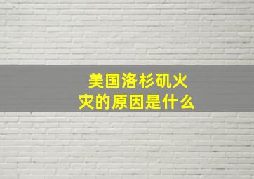 美国洛杉矶火灾的原因是什么