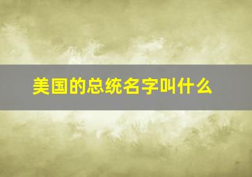 美国的总统名字叫什么