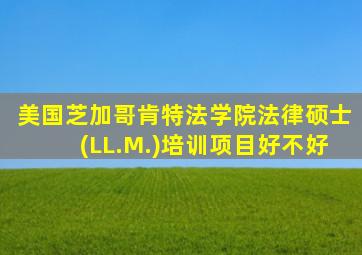 美国芝加哥肯特法学院法律硕士(LL.M.)培训项目好不好