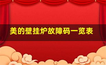 美的壁挂炉故障码一览表