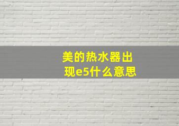 美的热水器出现e5什么意思