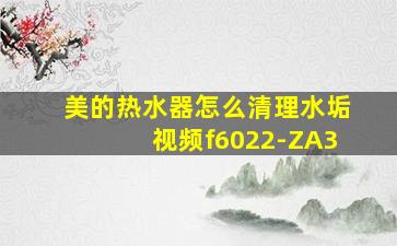 美的热水器怎么清理水垢视频f6022-ZA3