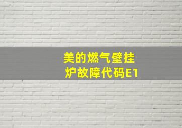 美的燃气壁挂炉故障代码E1