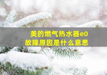 美的燃气热水器e0故障原因是什么意思