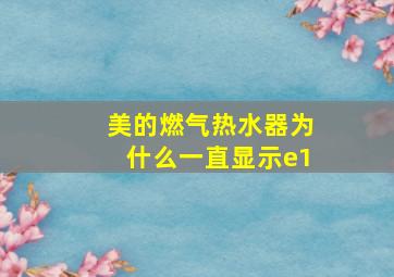 美的燃气热水器为什么一直显示e1