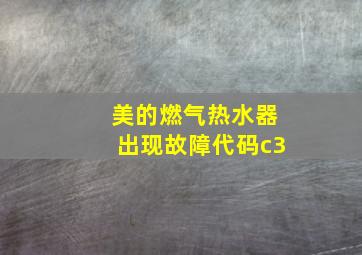 美的燃气热水器出现故障代码c3