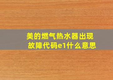 美的燃气热水器出现故障代码e1什么意思