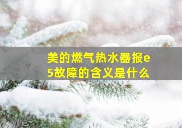 美的燃气热水器报e5故障的含义是什么