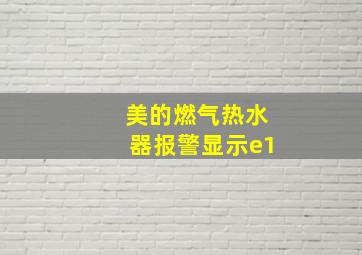 美的燃气热水器报警显示e1