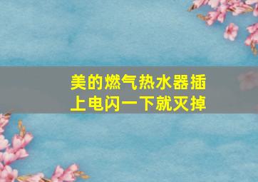 美的燃气热水器插上电闪一下就灭掉