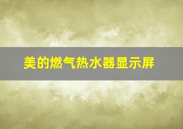 美的燃气热水器显示屏