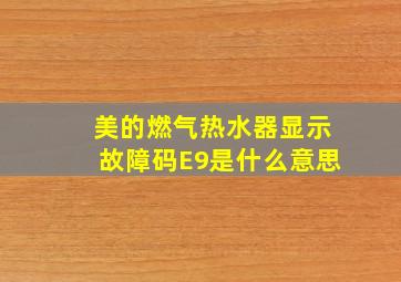 美的燃气热水器显示故障码E9是什么意思