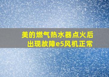 美的燃气热水器点火后出现故障e5风机正常