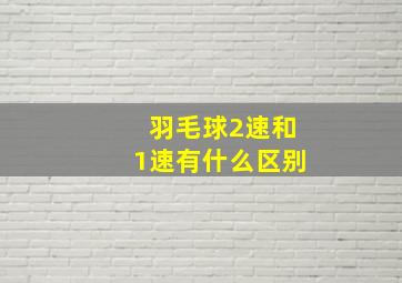 羽毛球2速和1速有什么区别