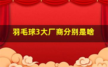 羽毛球3大厂商分别是啥