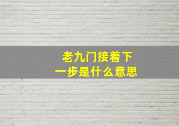 老九门接着下一步是什么意思