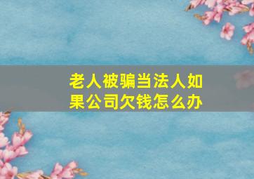 老人被骗当法人如果公司欠钱怎么办