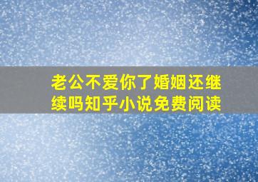 老公不爱你了婚姻还继续吗知乎小说免费阅读