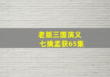 老版三国演义七擒孟获65集