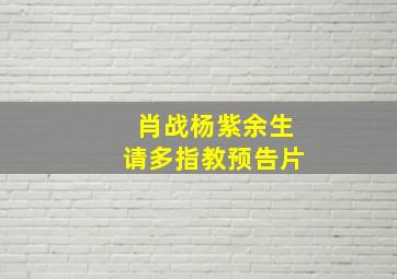 肖战杨紫余生请多指教预告片