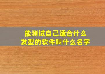 能测试自己适合什么发型的软件叫什么名字