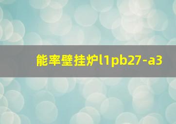 能率壁挂炉l1pb27-a3