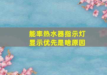 能率热水器指示灯显示优先是啥原因