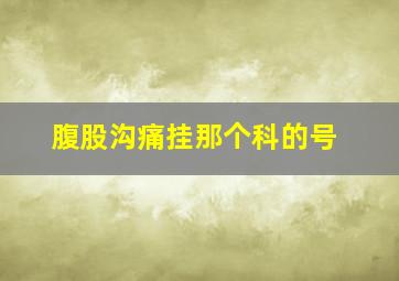 腹股沟痛挂那个科的号