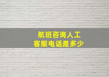 航班咨询人工客服电话是多少