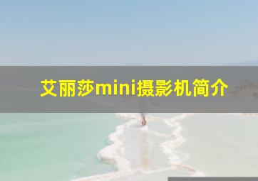 艾丽莎mini摄影机简介