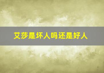 艾莎是坏人吗还是好人