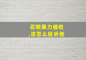 花呗暴力催收,该怎么投诉他