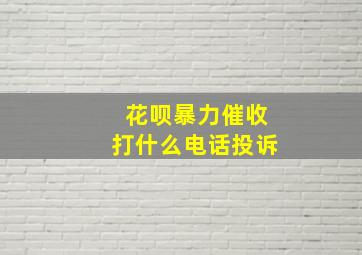 花呗暴力催收打什么电话投诉