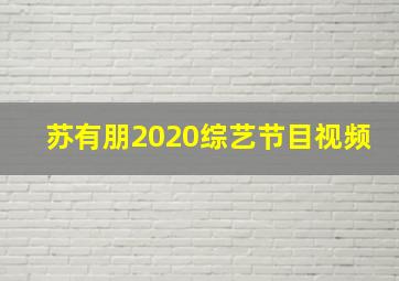 苏有朋2020综艺节目视频