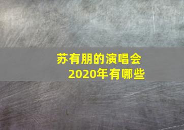 苏有朋的演唱会2020年有哪些