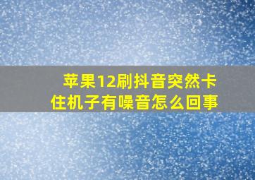 苹果12刷抖音突然卡住机子有噪音怎么回事