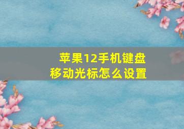 苹果12手机键盘移动光标怎么设置