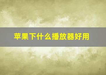 苹果下什么播放器好用