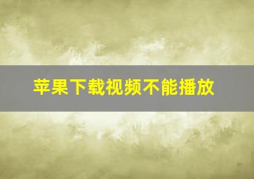 苹果下载视频不能播放