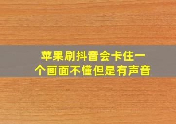 苹果刷抖音会卡住一个画面不懂但是有声音