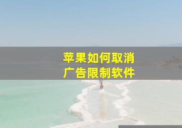 苹果如何取消广告限制软件