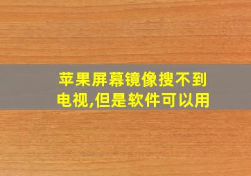 苹果屏幕镜像搜不到电视,但是软件可以用