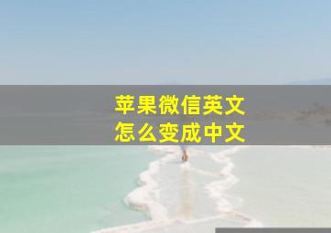 苹果微信英文怎么变成中文