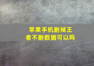 苹果手机删掉王者不删数据可以吗