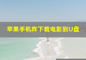 苹果手机咋下载电影到U盘