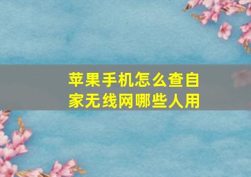 苹果手机怎么查自家无线网哪些人用