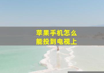 苹果手机怎么能投到电视上