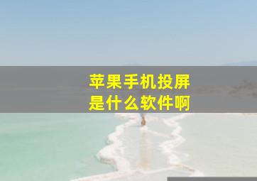 苹果手机投屏是什么软件啊