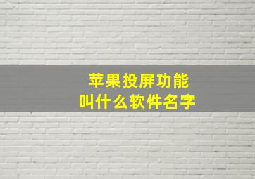 苹果投屏功能叫什么软件名字