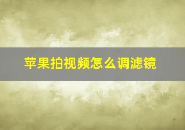 苹果拍视频怎么调滤镜